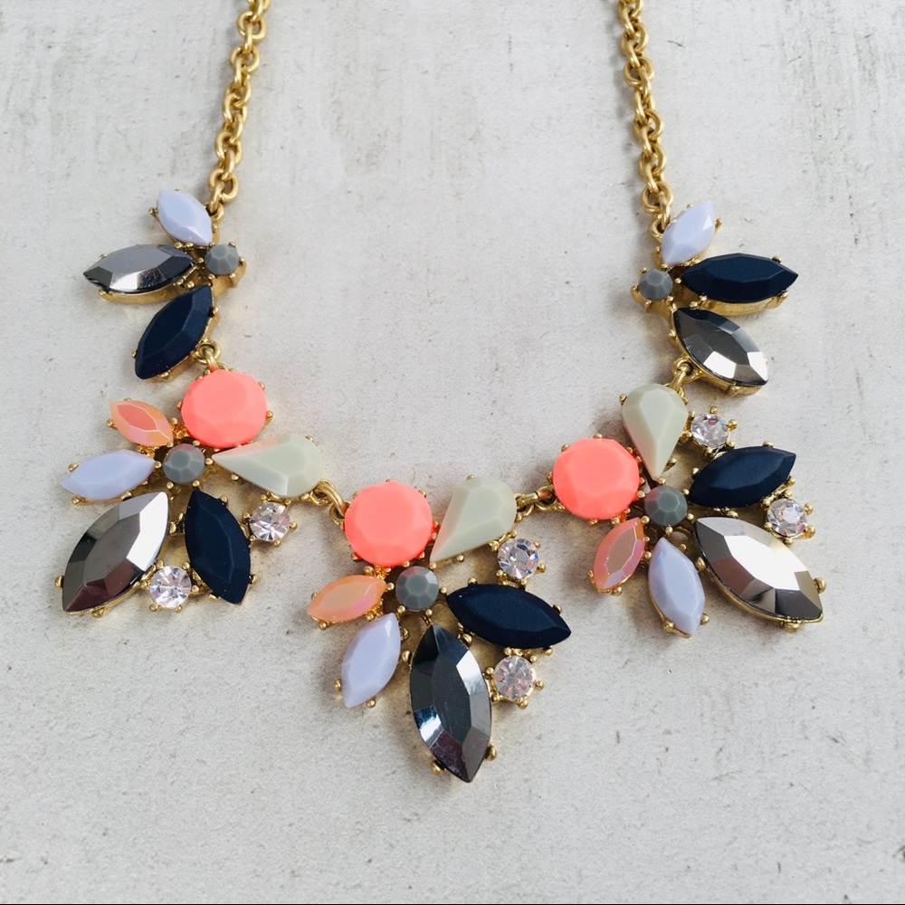 J. CREW Asymmetrical Clusters Statement Necklace